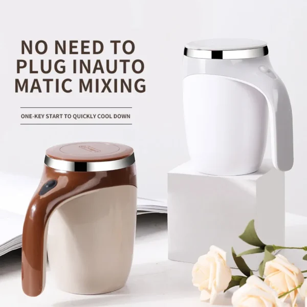 automatic magnetic self-stirring mug stainless steel rechargeable
