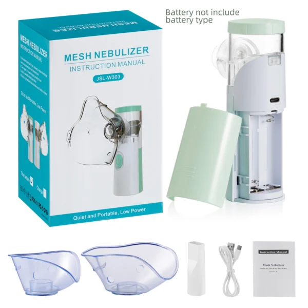 portable mesh nebulizer quiet steam inhaler for home and travel