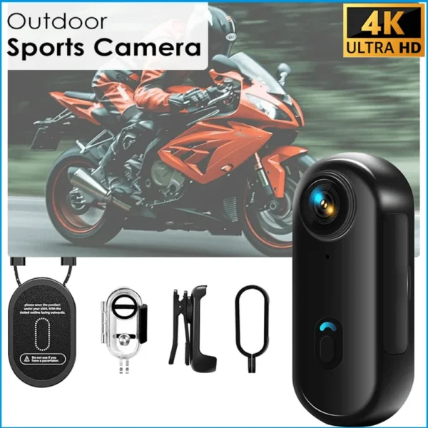 4K Action Camera mounted on motorcycle helmet