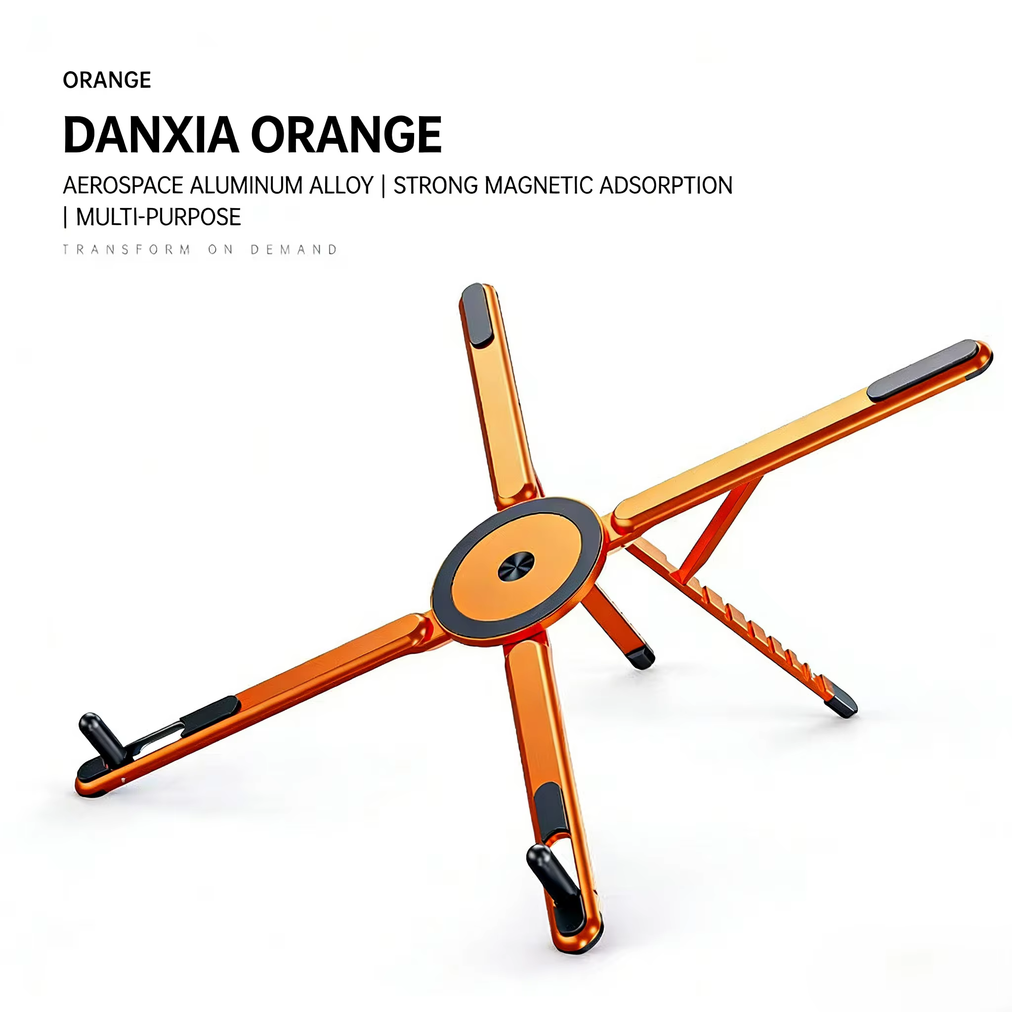 Alloy Laptop Stand adjustable foldable with MagSafe phone holder