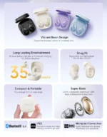 Baseus Bass BD1 Wireless Earbuds – Bluetooth 5.4, IP55 Waterproof, 38H Playtime