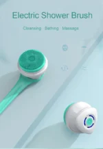 HAOYUNMA 5 in 1 Electric Shower Cleaning Brush Rechargeable Long Handle IPX7 Waterproof Body Scrubber with 5 Brush Heads