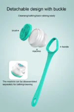 HAOYUNMA 5 in 1 Electric Shower Cleaning Brush Rechargeable Long Handle IPX7 Waterproof Body Scrubber with 5 Brush Heads