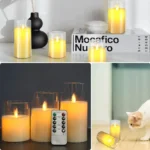 LED Flameless Candles acrylic set with remote control timer
