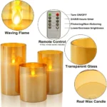 LED Flameless Candles acrylic set with remote control timer