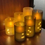 LED Flameless Candles acrylic set with remote control timer