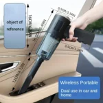 Mini Car Vacuum Cleaner Wireless Strong Suction USB Rechargeable Black
