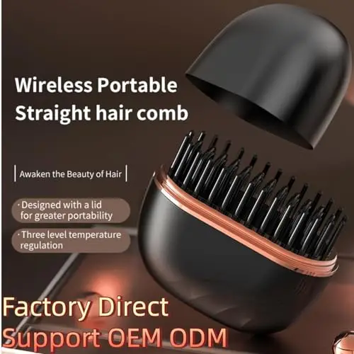 Mini Hair Straightener wireless portable flat comb with 3-speed temperature control