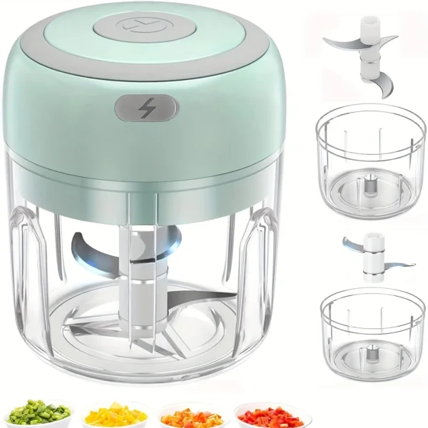 Mini Rechargeable Garlic Chopper 250ml Electric Meat Grinder 30W
