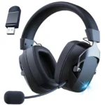 Tri-Mode Gaming Headset with Detachable Noise Cancelling Microphone and Multi-Device Connectivity