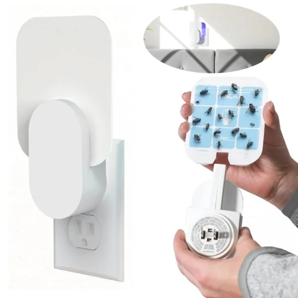 Indoor Plug-In UV Mosquito Trap Electric Sticky Bug Catcher Safe for Pets and Children Flying Insect Trap